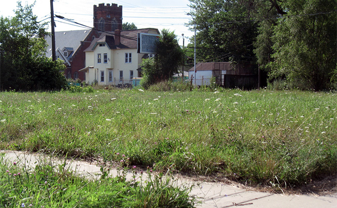 Empty Lot Near Meldrum and Kercheval, just west of the proposed Hantz Woodlands site. Photo by jbcurio on Flickr.