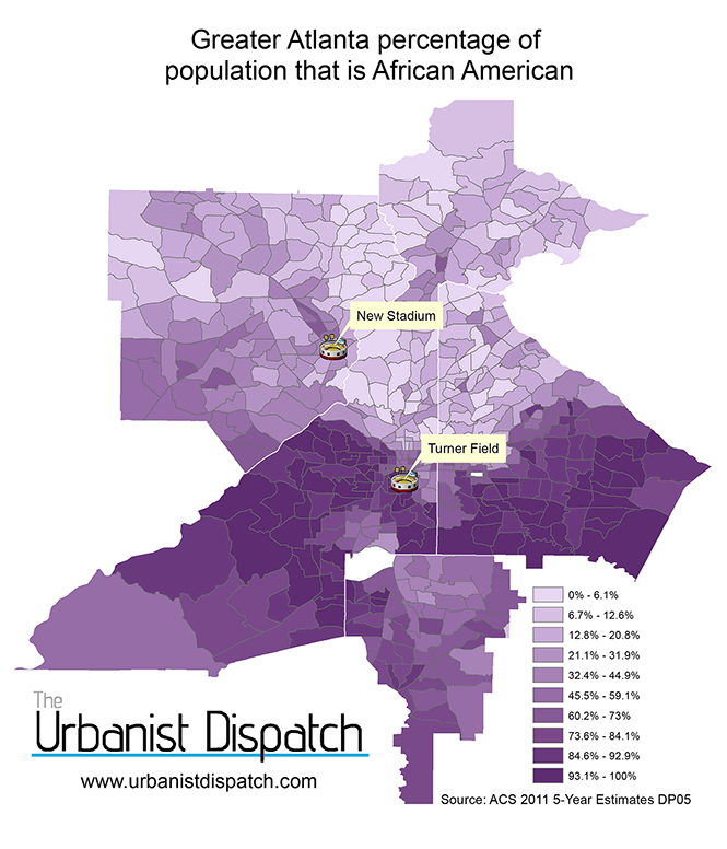 Percentage of population that is African American. 
